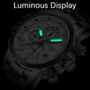 Relógio LIGE de luxo em aço inoxidável quartzo