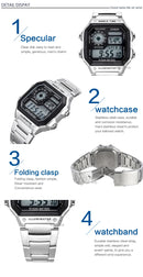 Relógio Casio luxo led  digital  à prova d água movimento quartzo