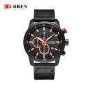 Relógio Curren pulseira couro em quartzo