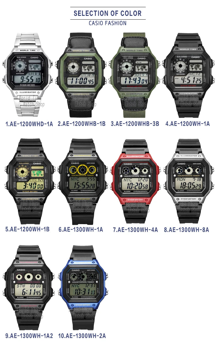 Relógio Casio luxo led  digital  à prova d água movimento quartzo