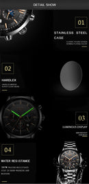 Relógio LIGE Men Marca de Luxo de Quartzo À Prova D 'Água de Aço Inoxidável