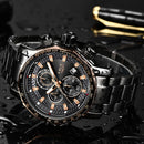 Relógio LIGE de luxo em aço inoxidável quartzo