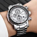 Relógio LIGE de luxo em aço inoxidável quartzo