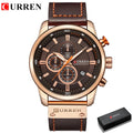 Relógio Curren pulseira couro em quartzo