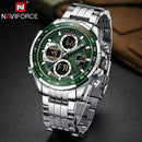 Relógio Naviforce analógico digital  pulseira de aço inoxidável