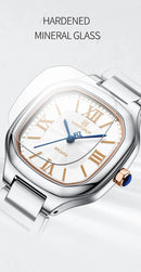 Relógio feminino NAVIFORCE luxo  de quartzo à prova d'água com pulseira de aço inoxidável