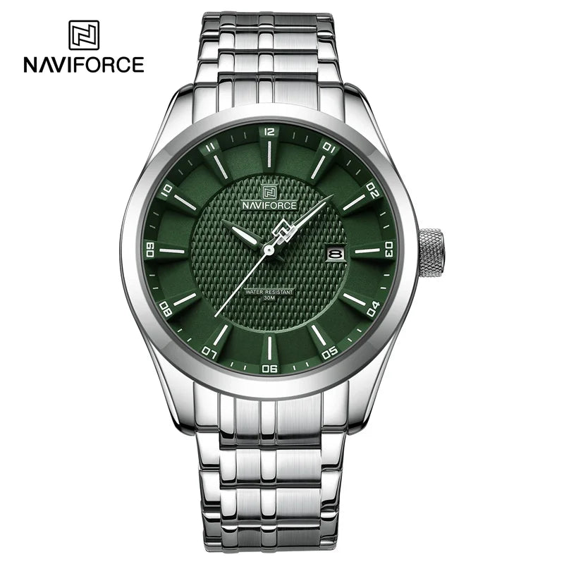Relógio Naviforce premium pulseira de aço inoxidável