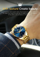 Relógio OLEVS Classic Gold  Luxo de Alta Qualidade  À Prova D'Água em Aço Inoxidável de Quartzo