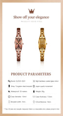 Relógio OLEVS Luxo Tungstênio Aço Banda Tonneau Design Quartzo