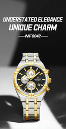 Relógio Naviforce modelo superior luxo pulseira de aço inoxidável e quartzo