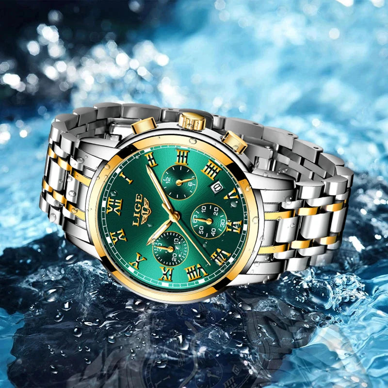Relógio Lige Feminino pulseira de aço à prova d água