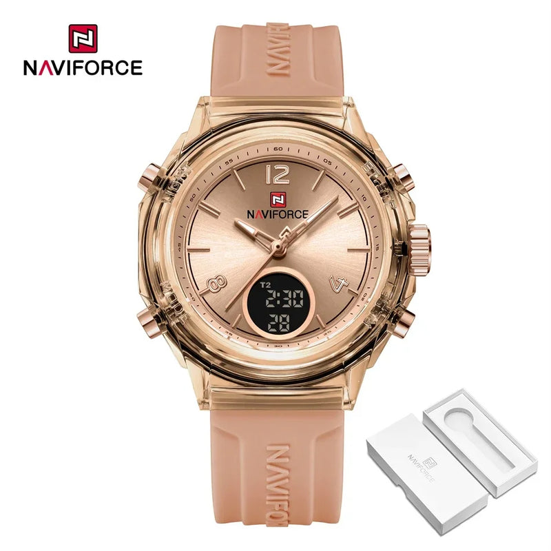 Relógio NAVIFORCE Led de Quartzo À Prova D 'Água pulseira de Silicone