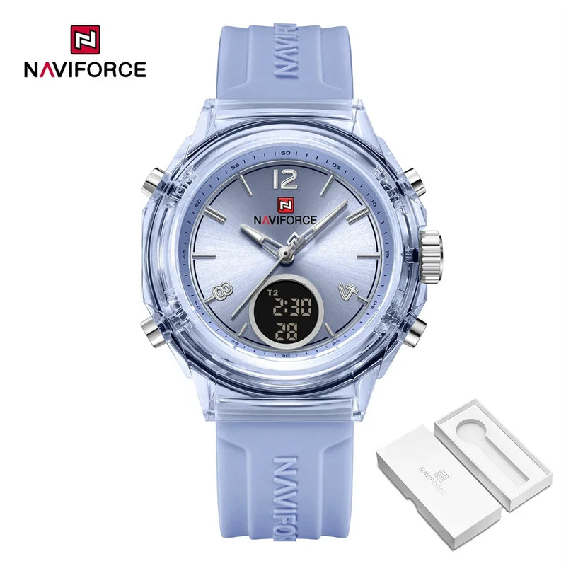 Relógio NAVIFORCE Led de Quartzo À Prova D 'Água pulseira de Silicone