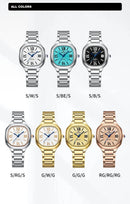 Relógio feminino NAVIFORCE luxo  de quartzo à prova d'água com pulseira de aço inoxidável