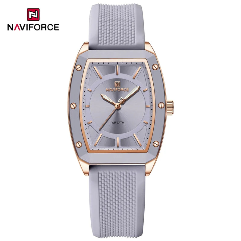 Naviforce relógio de quartzo  modelo de luxo digital feminino pulseira de silicone
