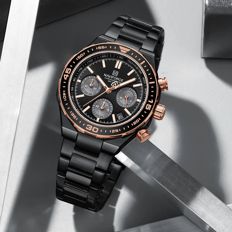 Relógio de Pulso À Prova D 'Água NAVIFORCE Multifunções Masculino  de Luxo