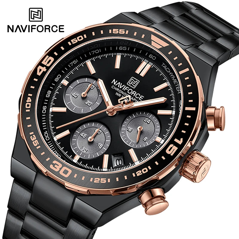 Relógio de Pulso À Prova D 'Água NAVIFORCE Multifunções Masculino  de Luxo