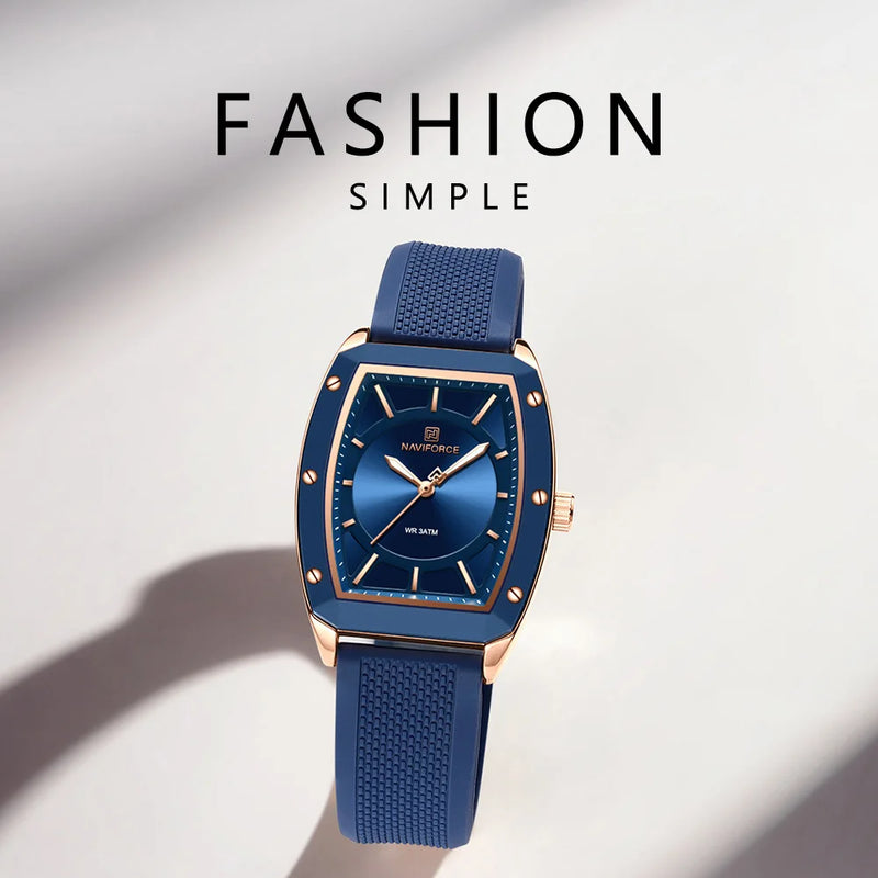 Naviforce relógio de quartzo  modelo de luxo digital feminino pulseira de silicone