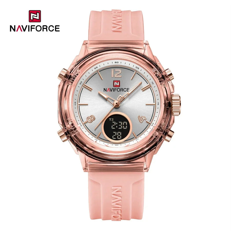Relógio NAVIFORCE Led de Quartzo À Prova D 'Água pulseira de Silicone