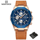 Relógios NAVIFORCE de luxo com pulseira de couro