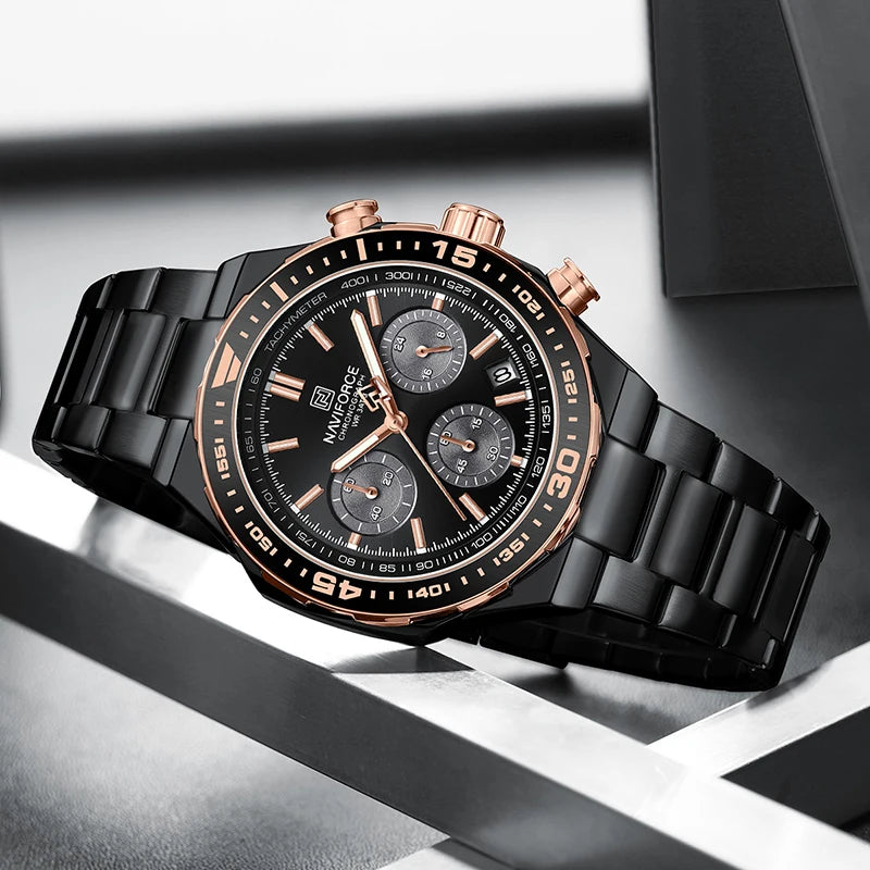 Relógio de Pulso À Prova D 'Água NAVIFORCE Multifunções Masculino  de Luxo