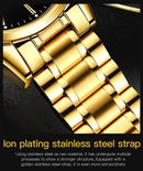 Relógio OLEVS Classic Gold  Luxo de Alta Qualidade  À Prova D'Água em Aço Inoxidável de Quartzo