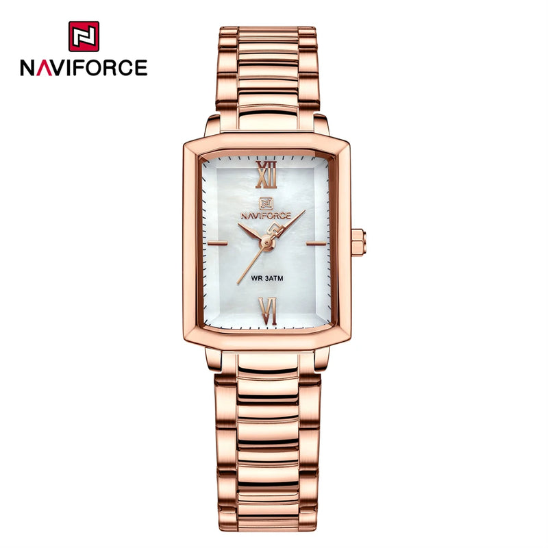 Naviforce relógio feminino luxo premium de quartzo