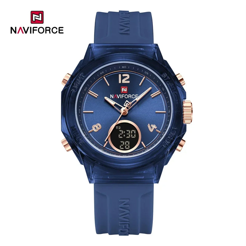 Relógio NAVIFORCE Led de Quartzo À Prova D 'Água pulseira de Silicone