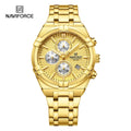 Relógio Naviforce modelo superior luxo pulseira de aço inoxidável e quartzo