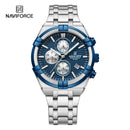 Relógio Naviforce modelo superior luxo pulseira de aço inoxidável e quartzo