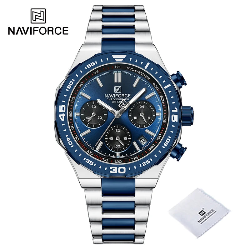 Relógio de Pulso À Prova D 'Água NAVIFORCE Multifunções Masculino  de Luxo