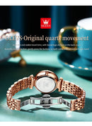 OLEVS Relógio Feminino Marca de Luxo, Elegante em Ouro Rosa