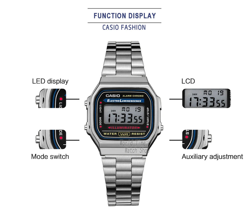 Relógio CASIO de prata  LED digital à prova d água