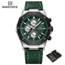 Relógios NAVIFORCE de luxo com pulseira de couro