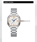 Relógio feminino NAVIFORCE luxo  de quartzo à prova d'água com pulseira de aço inoxidável