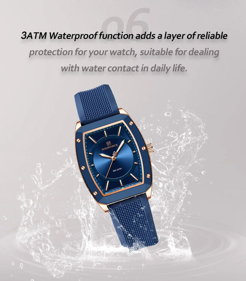 Naviforce relógio de quartzo  modelo de luxo digital feminino pulseira de silicone