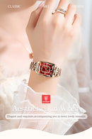 Relógio Poedagar feminino em aço inoxidável de quartzo