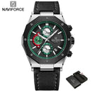 Relógios NAVIFORCE de luxo com pulseira de couro