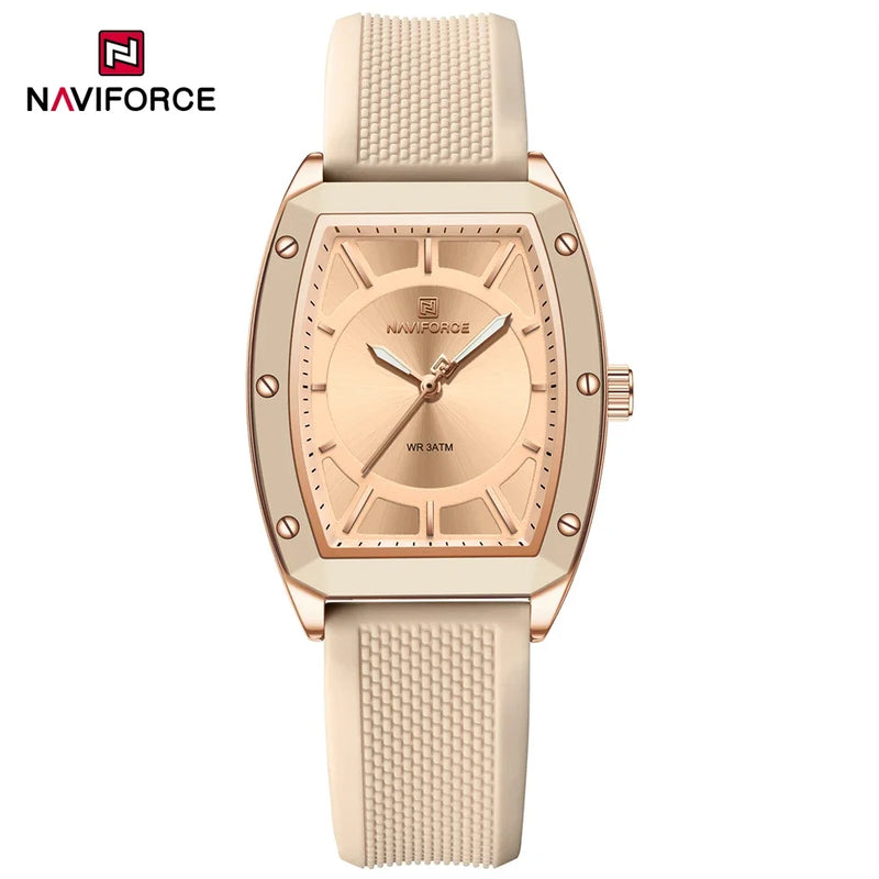 Naviforce relógio de quartzo  modelo de luxo digital feminino pulseira de silicone