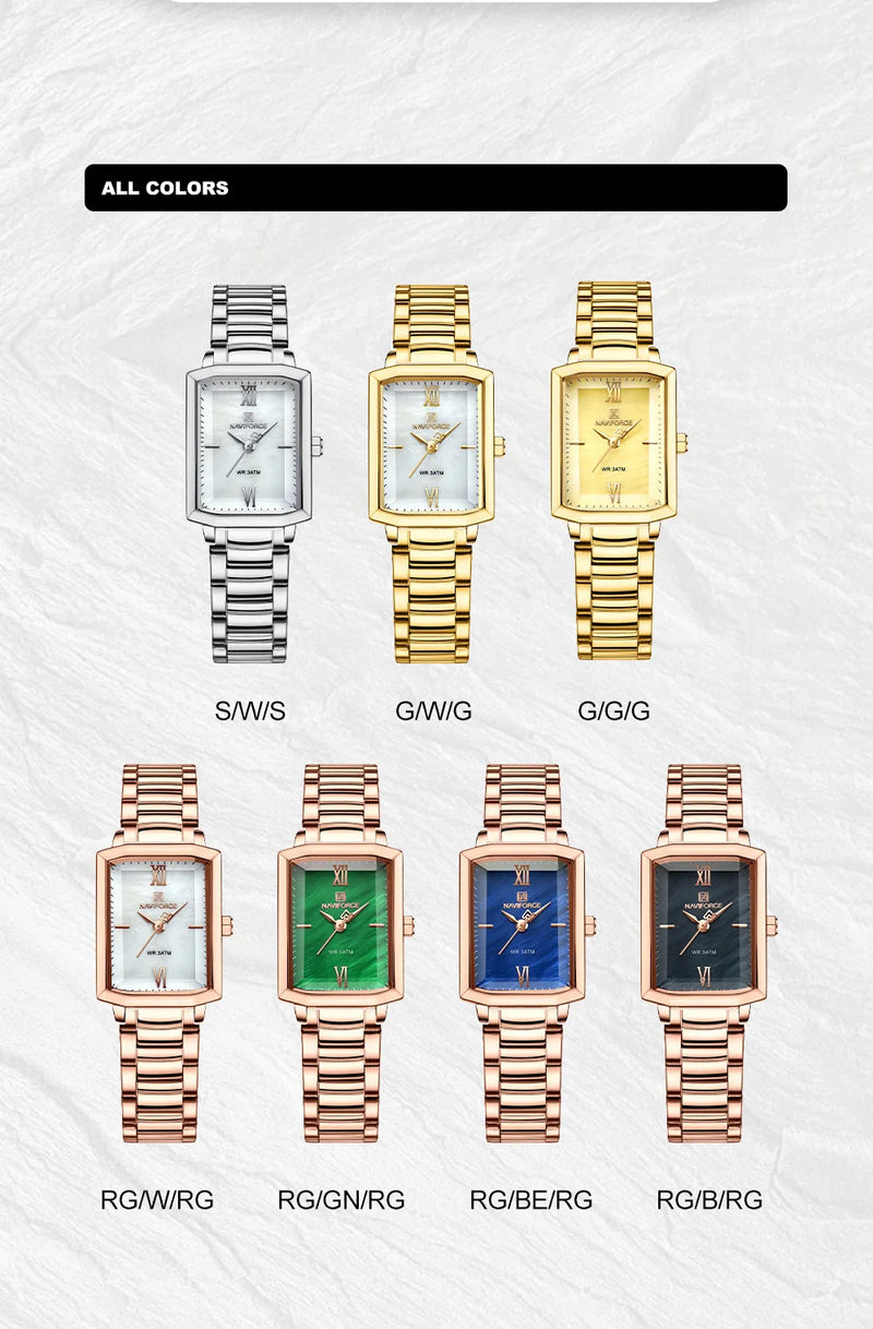 Naviforce relógio feminino luxo premium de quartzo