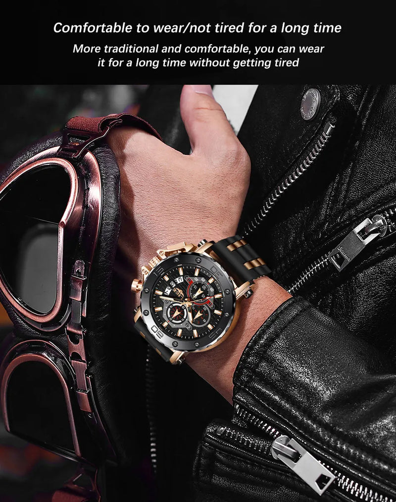 Relógio LIGE marca de luxo novo modelo masculino