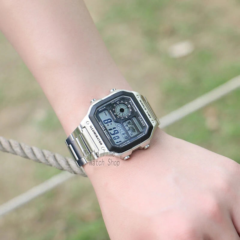 Relógio Casio luxo led  digital  à prova d água movimento quartzo