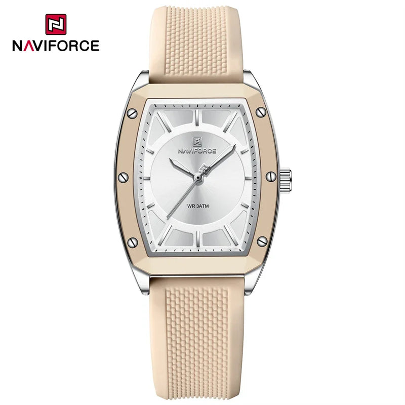 Naviforce relógio de quartzo  modelo de luxo digital feminino pulseira de silicone