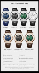 Relógio POEDAGAR Masculino Quadrado de Luxo pulseira de couro