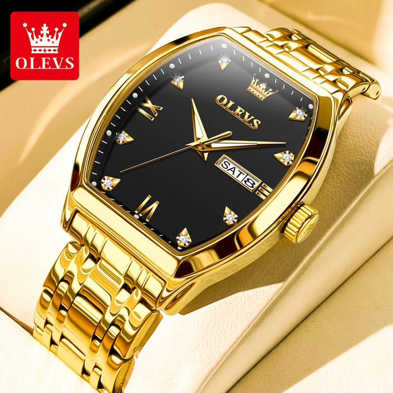 Relógios  OLEVS Masculinos Luxo Tonneau Original de Quartzo