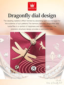 Relógio Olevs  automático de luxo, pulseira de cerâmica, à prova d'água, luminoso, design de libélula, feminino