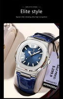 Relógio POEDAGAR Masculino Quadrado de Luxo pulseira de couro