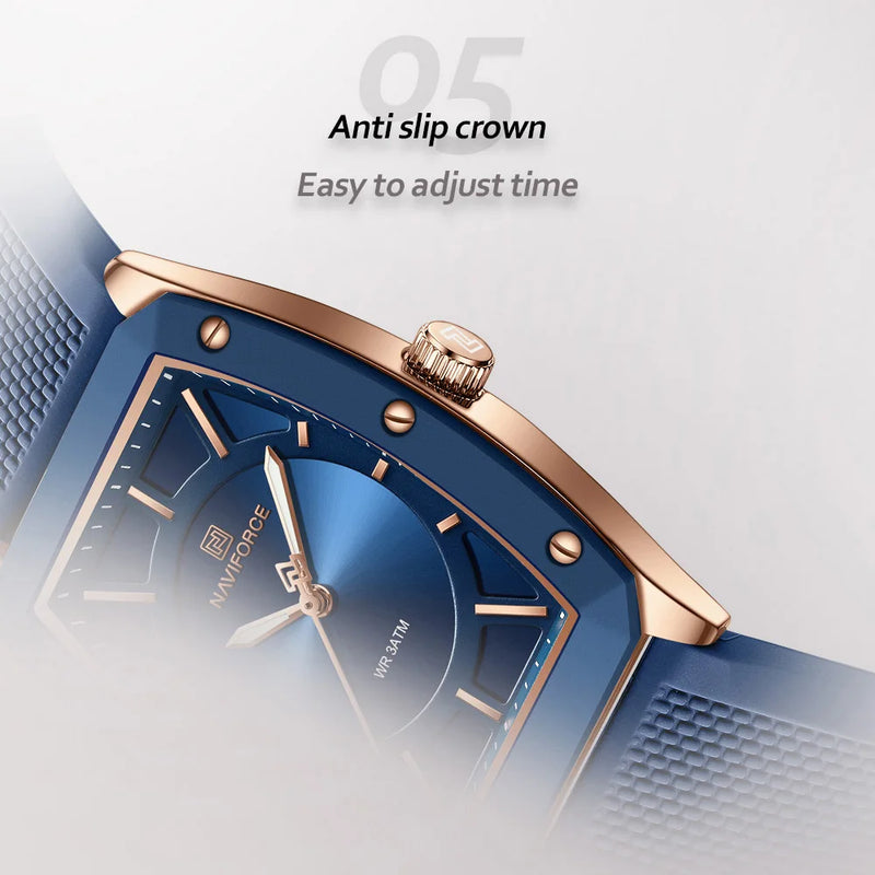 Naviforce relógio de quartzo  modelo de luxo digital feminino pulseira de silicone