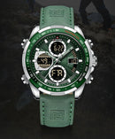 Relógios NAVIFORCE  Pulseira de Couro Verde À Prova D 'Água função Data do dia Display
