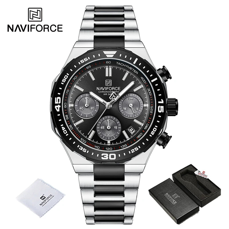 Relógio de Pulso À Prova D 'Água NAVIFORCE Multifunções Masculino  de Luxo